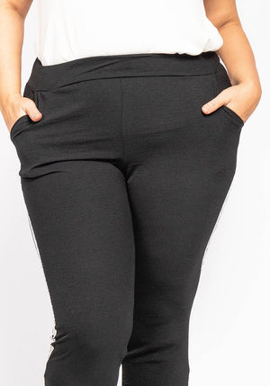 PANTALON NOIR & BANDE IMPRIMES