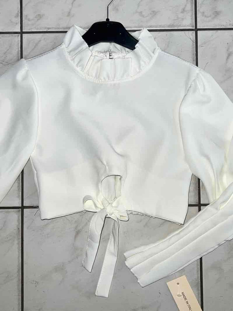 TOP BLANC & MANCHES PLISSEES