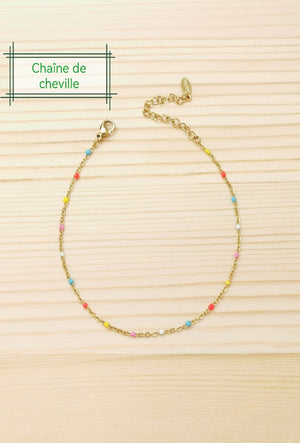 CHAINE DE CHEVILLE & MULTICOLOR