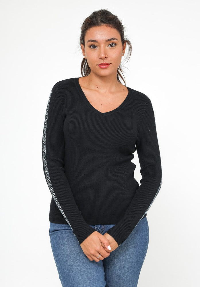 PULL COTELE NOIR & STRASS