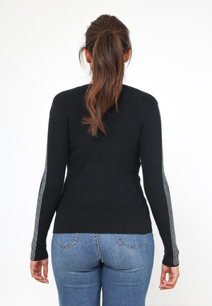 PULL COTELE NOIR & STRASS