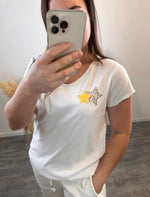 T SHIRT BLANC & ETOILE JAUNE