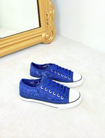 BASKETS DENTELLE & BLEU ROI