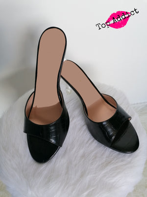 ESCARPINS NOIRS & TALONS TRANSPARENTS
