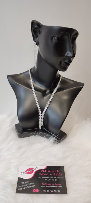 PARURE 2 PIECES STRASS & ARGENT