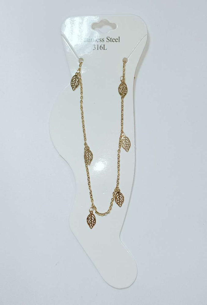 CHAINE DE CHEVILLE PLUME & OR